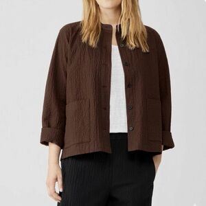 Eileen Fisher  lightweight cotton zip jacket xl